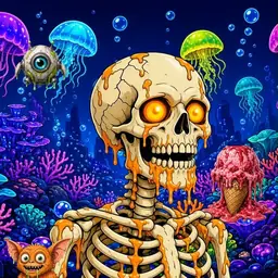 Oozlings #8344, Skull · Glow Reef