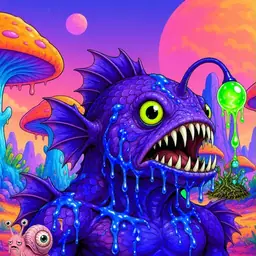 Oozlings #8349, Mutated Anglerfish · Mushroom Desert