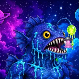 Oozlings #835, Anglerfish · Void Nebula