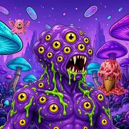Oozlings #8350, Eyeball Cluster · Fungus Forest
