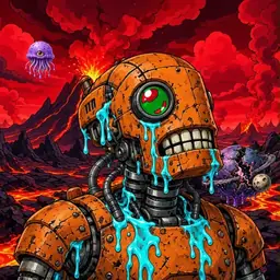 Oozlings #8352, Rusty Robot · Lava Fields