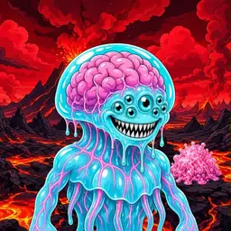 Oozlings #8353, Jellyfish Brain · Lava Fields