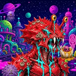 Oozlings #8357, Crab · Neon City