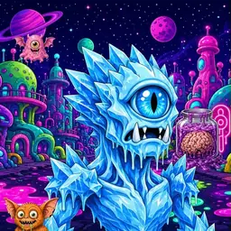 Oozlings #8361, Ice Cyclops · Neon City
