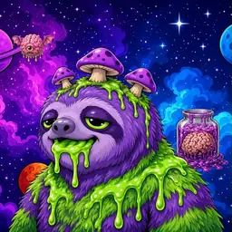 Oozlings #8363, Slime Sloth · Void Nebula