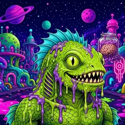 Oozlings #8368, Swamp Fish · Neon City