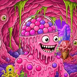 Oozlings #8374, Gumball Brain · Flesh Cave