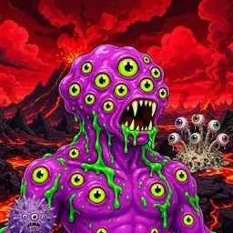 Oozlings #8375, Mutated Eyeball Cluster · Lava Fields