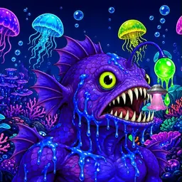 Oozlings #838, Mutated Anglerfish · Glow Reef
