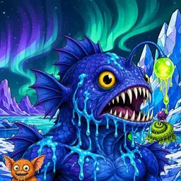 Oozlings #8386, Anglerfish · Aurora Ice