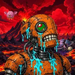 Oozlings #8388, Rusty Robot · Lava Fields
