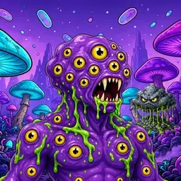 Oozlings #839, Eyeball Cluster · Fungus Forest