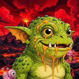 Oozlings #8390, Toad Goblin · Lava Fields