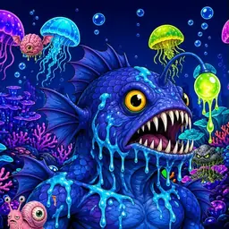 Oozlings #8393, Anglerfish · Glow Reef