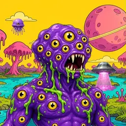 Oozlings #8396, Eyeball Cluster · Turquoise Swamp