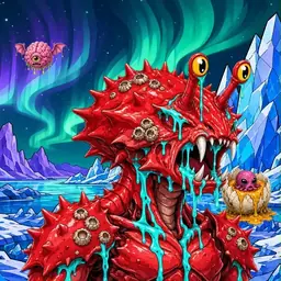 Oozlings #8398, Crab · Aurora Ice