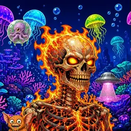 Oozlings #8403, Fire Skull · Glow Reef