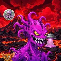 Oozlings #8404, Squid · Lava Fields