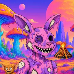 Oozlings #8405, Zombie Bunny · Mushroom Desert