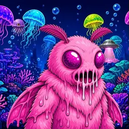 Oozlings #8407, Mutant Moth · Glow Reef