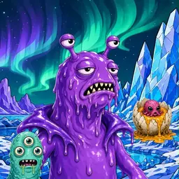 Oozlings #8411, Slug · Aurora Ice