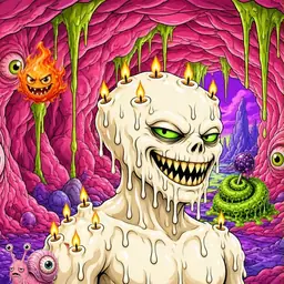 Oozlings #8413, Candle Wax · Flesh Cave