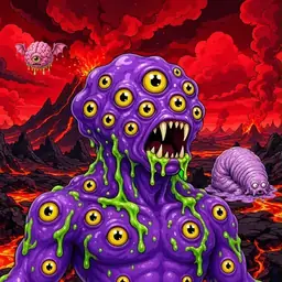 Oozlings #8414, Eyeball Cluster · Lava Fields