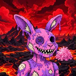 Oozlings #8418, Zombie Bunny · Lava Fields