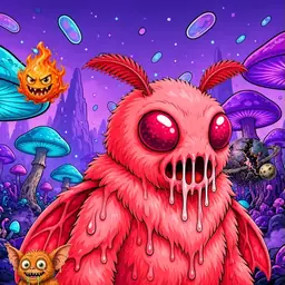 Oozlings #8420, Mutated Mutant Moth · Fungus Forest