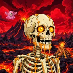 Oozlings #8421, Skull · Lava Fields