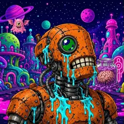 Oozlings #8423, Rusty Robot · Neon City