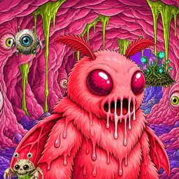 Oozlings #8426, Mutated Mutant Moth · Flesh Cave
