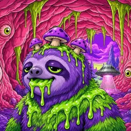 Oozlings #8428, Slime Sloth · Flesh Cave