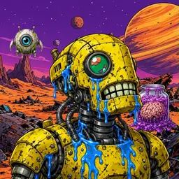 Oozlings #843, Mutated Rusty Robot · Ship Junkyard