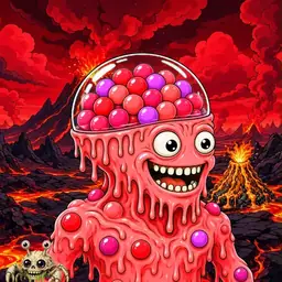 Oozlings #8434, Mutated Gumball Brain · Lava Fields