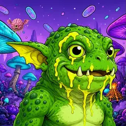 Oozlings #844, Mutated Toad Goblin · Fungus Forest