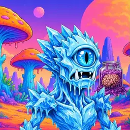 Oozlings #8440, Ice Cyclops · Mushroom Desert