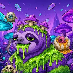 Oozlings #8444, Slime Sloth · Fungus Forest