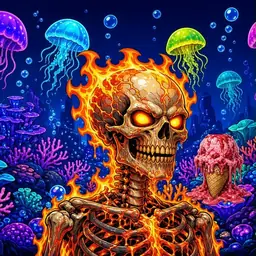 Oozlings #8446, Fire Skull · Glow Reef