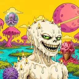 Oozlings #8448, Candle Wax · Turquoise Swamp