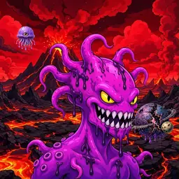 Oozlings #8449, Squid · Lava Fields