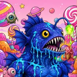Oozlings #8450, Anglerfish · Candy Planet