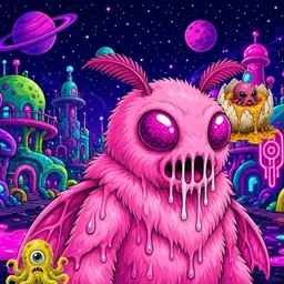 Oozlings #8455, Mutant Moth · Neon City
