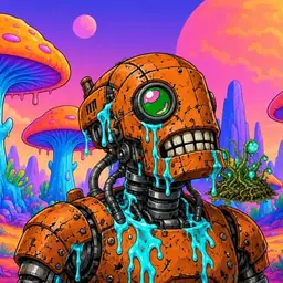 Oozlings #8458, Rusty Robot · Mushroom Desert