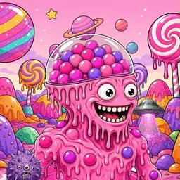 Oozlings #846, Gumball Brain · Candy Planet