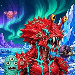 Oozlings #8463, Crab · Aurora Ice