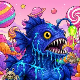 Oozlings #8469, Anglerfish · Candy Planet