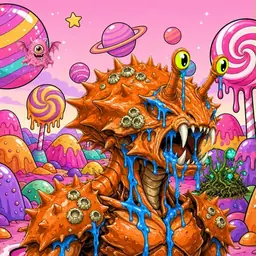 Oozlings #8475, Mutated Crab · Candy Planet