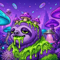 Oozlings #8476, Slime Sloth · Fungus Forest