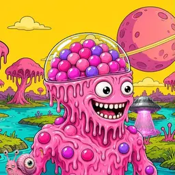 Oozlings #8477, Gumball Brain · Turquoise Swamp